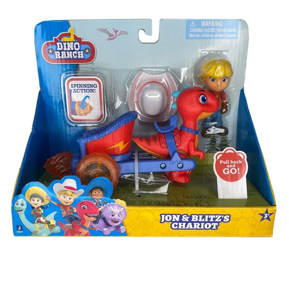 Dino Ranch & Jon Blitz Chariot Vehicle Kids Toy New in Box Age 3+ Pull Back & Go - Picture 1 of 6